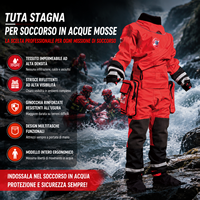 Combinaison de sauvetage aquatique légère et ergonomique avec protection intégrale du corps, poitrine renforcée en Kevlar et protection des genoux, pour la pêche à sec et le sauvetage frontal en eau.