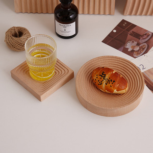 Bandeja de Madera con Diseño Creativo de Ondas de Agua, Estilo Nórdico, para Servir Postres y Pan - Product Image 4