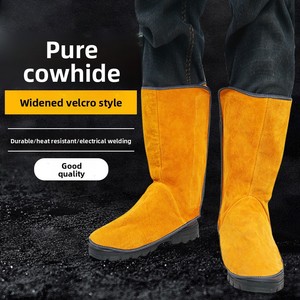 Protège-pieds <span class=keywords><strong>de</strong></span> <span class=keywords><strong>soudeur</strong></span> auto-adhésif en cuir <span class=keywords><strong>de</strong></span> vachette, résistant à l'usure, isolant thermique et anti-éclaboussures <span class=keywords><strong>de</strong></span> feu - Product Image 2