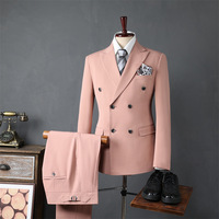 Costumes pour hommes sur mesure à double boutonnage, de haute qualité, fabrication OEM, costume formel pour hommes, 2 pièces, costumes de mariage de luxe pour hommes