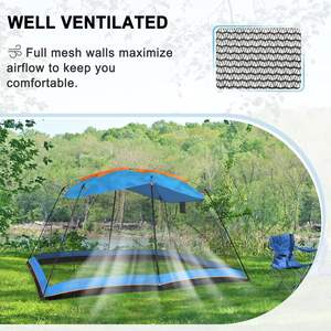 Carpa de Jardín Resistente al Agua Hyper Venture de 13x9 Pies, 4 Paredes de Malla, Toldo, Gazebo, Refugio, Estructura de Acero Aleado, para 6-8 Personas - Product Image 5