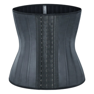 Corset amincissant en latex pour femme, effet sablier, serre-taille sous-poitrine, 25 baleines en acier, avec 3 crochets, pour le sport - Product Image 6