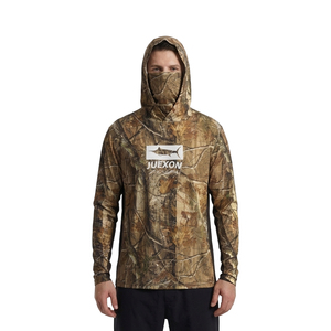 เสื้อฮู้ดลายพรางสำหรับล่าสัตว์และตกปลาสำหรับผู้ชาย UPF 50 กันน้ำ ระบายอากาศได้ดี พร้อมหน้ากากปิดหน้าแบบเต็มใบ ซับเหงื่อ แห้งไว เหมาะสำหรับกิจกรรมกลางแจ้ง - Product Image 2