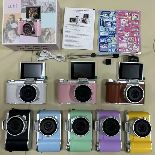 LK-013 Camera, Retro Fashion 64 Megapixel Digital Camera 4K HD CMOS Lens HD Wide-angle Shooting Camera LK013