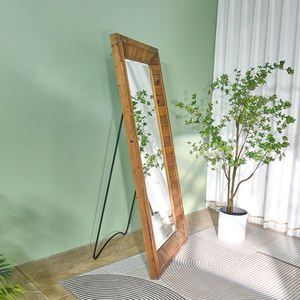 Wholesale Large Rustic Eco-friendly Natural Color Mdf Wooden Frame <b>Decorative</b> <b>Wall</b> Mounted Floor <b>Mirror</b> for Home - Product Image 3
