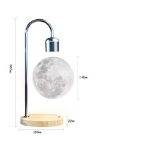 Lampe lunaire à lévitation magnétique, base en bois créative de luxe, veilleuse LED flottante, impression 3D, lumière lunaire LED