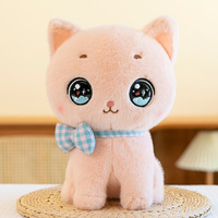 Peluche en forme de chat mignon avec nœud, jouet en peluche, vente en gros, machine à griffes, machine à pièces d'arcade