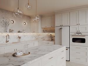 خزائن مطبخ عالية الجودة مصنوعة من الخشب الصلب الأبيض جاهزة للتجميع - Product Image 3