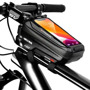 2021 New Bike Bag Frame Front Top Tube Cycling Bag Waterproof 6.6in Phone Case Touchscreen Bag MTB Pack Bicycle Accessories
