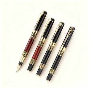 Hot-selling Custom High-end Business Signature Metal <b>Pen</b> Black Wood-grain Luxury Ballpoint <b>Pen</b> 0.5mm Tip logo Office School - Product Image 3