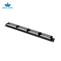 Kabel Ethernet Cat6a Lan UTP RJ45 Panel Patch Jaringan Internet 24/48 Port ANSI/TIA-568B Hitam