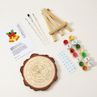 Couronne de Noël en bois naturel rond, tranche de bois non finie pour peinture, décoration artistique écologique pour ornement mural de Noël