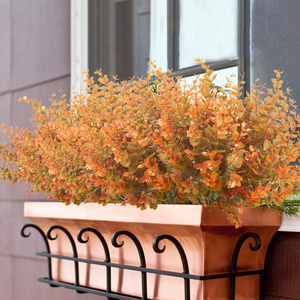 Flores artificiales de eucalipto violeta, decoración de flores de plástico para otoño y Halloween, plantas verdes de simulación - Product Image 6