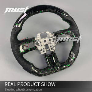 Volant personnalisé en fibre de carbone forgée verte pour <span class=keywords><strong>Ford</strong></span> <span class=keywords><strong>Mustang</strong></span> S550 2015-2023 <span class=keywords><strong>GT</strong></span> <span class=keywords><strong>350</strong></span> 500 Shelby avec affichage LED intelligent du régime moteur - Product Image 3