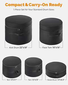 Muestra Gratuita: Juego de Fundas Acolchadas para Batería, Fundas Protectoras Ligeras para Bombo, Toms y Caja, Transporte para Músicos, Almacenamiento a Largo Plazo - Product Image 6