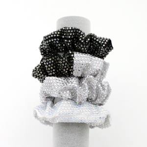 Pabrik Mode Impian Harga Grosir Ikat Rambut Ekstra Besar Kain Glitter Fashion Kustom Ikat Rambut Tebal Grosir untuk Acara Santai - Product Image 3