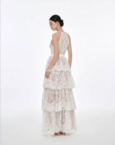 Nouvelles arrivées Seven Color Ramadan 2026 <span class=keywords><strong>Robe</strong></span> de mariée à col rond sans manches, coupe ajustée, broderie ajourée soluble dans l'eau - Product Image 3