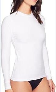 Logo personalizzato In Bianco Tutte Le Donne Bianche UPF50 + Maniche Lunghe in Forma di Compressione <span class=keywords><strong>Swim</strong></span> Diving Surf Rash Guards Camicia - Product Image 3