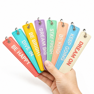 Porte-clés brodé personnalisé en acier inoxydable, directement de l'usine, avec logo, écologique, couleur/taille personnalisables pour promotion - Product Image 1