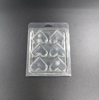6 12 cavités pour faire fondre la cire PET clair Clamshell Cire fondre Coeur Conteneur Blister Plateau en plastique Cire fondre Clamshell