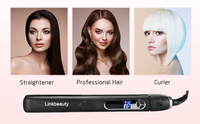 Lisseur de cheveux en céramique professionnel OEM & ODM personnalisé, 230°C, écran LED, mini fer à coiffer incurvé Pro alimenté par batterie