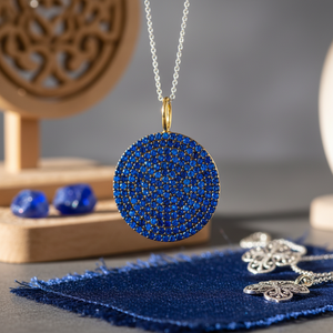 Bijoux en argent Sterling 925 fait à la main, breloque ronde en saphir, vente en gros, avec trou de 7 mm - Product Image 3