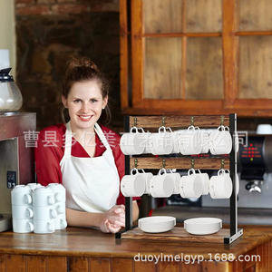 Estante de almacenamiento de madera de dos caras de doble capa para cocina, Bar, tazas de café y tazas para sala de estar, muebles de cocina - Product Image 2