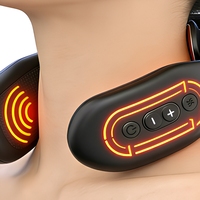 Masseur de cou chauffant intelligent, appareil de massage du cou sans fil portable avec télécommande TENS Pulse pour le bureau, les voyages et la maison