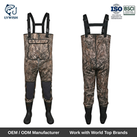 Wader de chasse en néoprène camouflage premium 4 mm, 200 g, avec doublure en Thinsulate 3M, bottes en caoutchouc et genouillères en Kevlar pour la chasse au canard