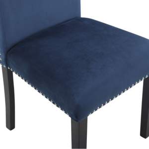 DB Cobre Contemporary <b>Velvet</b> <b>Dining</b> <b>Chair</b> with Nailhead Trim, Set of 2, Blue - Product Image 5