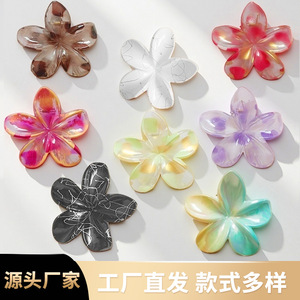 Frangipani Hair Clip Spring Clip Pearl Colored Macarons Daily Use High Quality Hair Accessories - Product Image 5