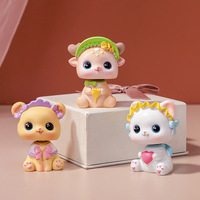 Bobblehead chat poupée mignon dessin animé Animal Miniature modèle résine créatif gâteau voiture décoration