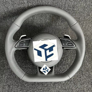 Volante de Cuero con Fibra de Carbono para Audi A3 S3 S4 S5, Compatible con los Modelos A8 RS5 R8 RS6 A7 Q5 RS4 <span class=keywords><strong>RS3</strong></span> X5 X6 M6 - Product Image 1