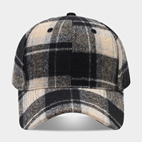 Casquette de baseball à carreaux automne-hiver, style vintage, mode féminine, chapeau de soleil décontracté pour l'extérieur, style tendance pour femmes
