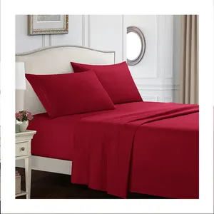 Draps de lit en Satin de haute qualité lot de literie en coton Polyester de luxe ensemble de draps de lit drap housse linge de lit