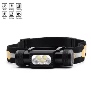 5LED Outdoor Strong Light Headband USB Charging Headlight Camping Night Fishing Waterproof Headlamp