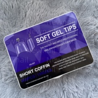600 Uds una caja extensión de uñas ataúd corto media cubierta mate 15 tamaños claro mate corto suave puntas de Gel
