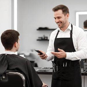 Tablier <span class=keywords><strong>de</strong></span> coiffeur professionnel personnalisé imperméable avec poches pour salon <span class=keywords><strong>de</strong></span> beauté - Product Image 4