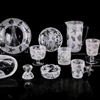 Großhandel Meer Serie Ozean Wasser Tasse Seepferdchen Champagner Becher Wasser Glas Becher Schüssel Seestern Kerzen glas Halter Glas Krug BR