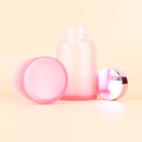 Bouteille en verre vide rose dégradé en gros, capacité 30/50/100/120 ml, couleur personnalisée sérigraphiée