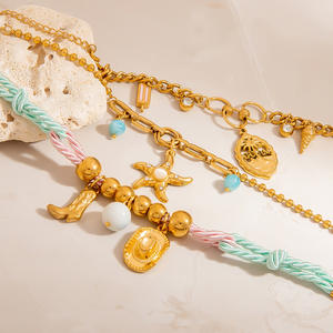 Pulsera de Moda con Dijes de Aleación de Zinc, Colgante de Estrella de Mar, Joyería Unisex Estilo Playa - Product Image 1