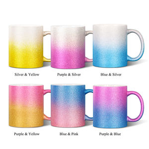 Mug à sublimation à paillettes dégradées 11oz - Design scintillant personnalisable (6 styles de couleurs) - Transfert thermique DIY - Mugs en céramique personnalisés - Product Image 2
