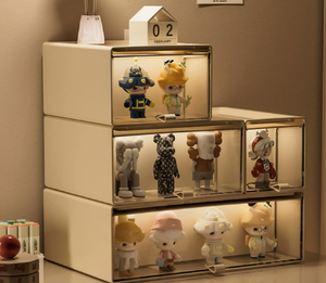 Boîte de présentation pour figurines - Boîte de rangement anti-poussière de type <span class=keywords><strong>tiroir</strong></span> pour la maison - Boîte de rangement et d'organisation transparente - Product Image 1