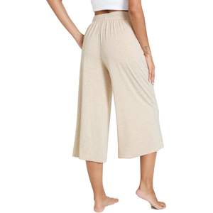 Pantalon Capri en Viscose de Bambou pour Femme, Ample et Confortable, avec Poches, Idéal pour le Yoga et la Détente, Pantalon de Nuit pour Femme - Product Image 3