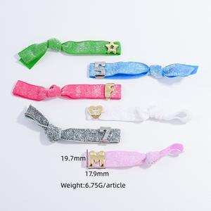 Pulsera Unisex de Cobre Elástico con Cuentas Vintage, Perforada, de Doble Cara, con 26 Letras y Forma de Corazón, en Varios Colores - Product Image 6