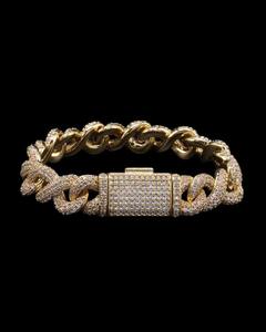 Bracelet gourmette de luxe serti de diamants Moissanite de laboratoire, finition argent sterling 925, bijou unisexe Hip Hop tendance - Product Image 1