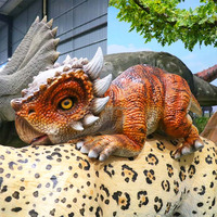 Produits de parc d'attractions, animatronique robotique, bébé pachycephalosaurus réaliste, robot dinosaure, marionnette à vendre