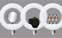 Yidoblo Télécommande Sans Fil LX-480SII 18in 48W 240 pièces SMD A MENÉ LA Lumière D'anneau de Cercle Miroir ABS En Plastique Vidéo Studio Photo Lampe à Anneau LED