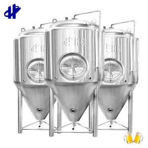 商業醸造所ステンレス鋼グリコールクーリング500l1000lコニカルビール発酵槽、ディンプルジャケット発酵タンク付き