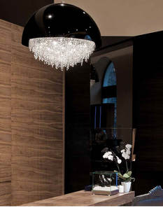 Candelabro semicircular de acero inoxidable de cristal de Diseño de Milán, luces colgantes para restaurante, sala de estar, dormitorio y Villa de estudio - Product Image 3